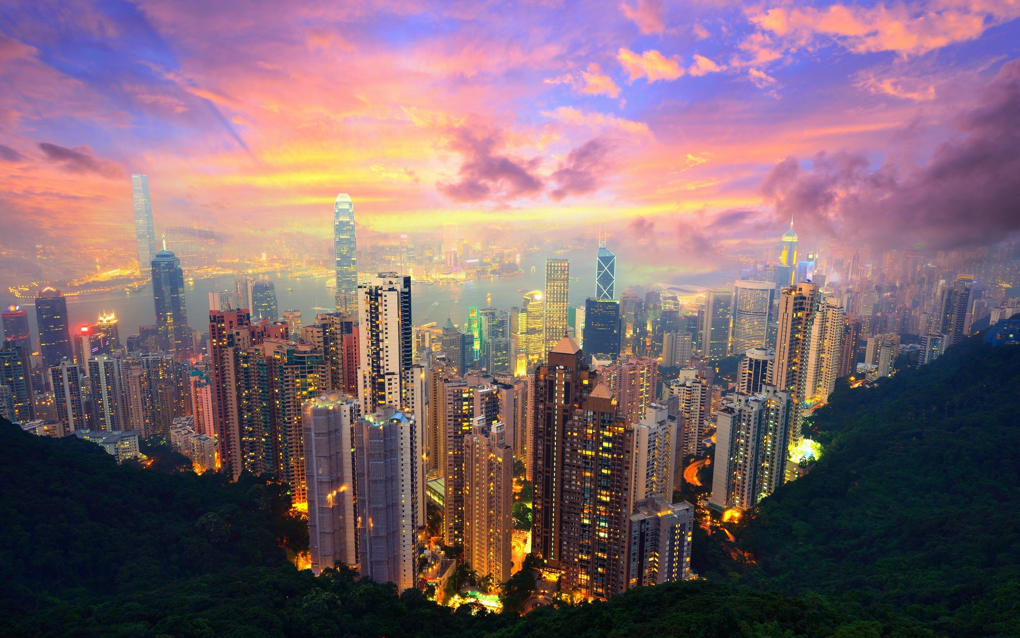 Skyline de Hong Kong depuis le pic Victoria