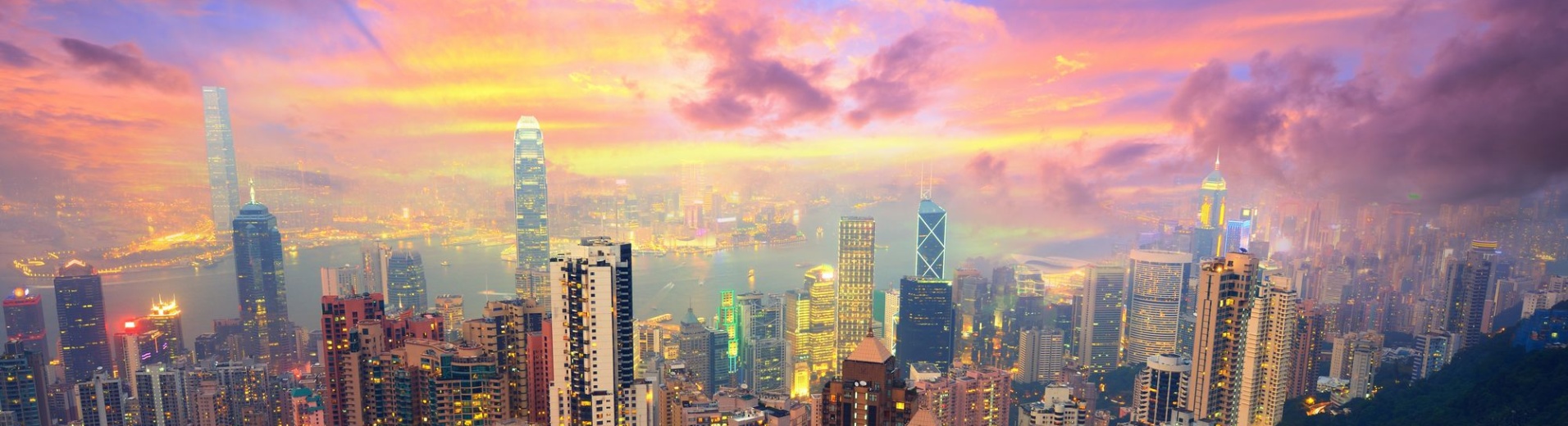 Skyline de Hong Kong depuis le pic Victoria
