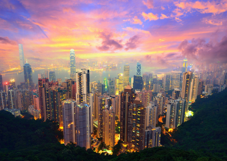 Skyline de Hong Kong depuis le pic Victoria