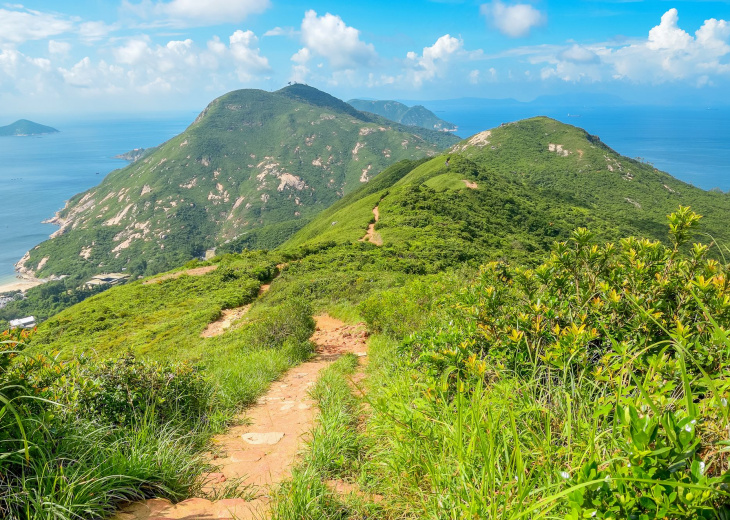 Vue panoramique de la Dragon's back à Hong Kong