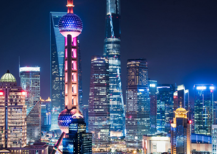 Skyline de Shanghai de nuit