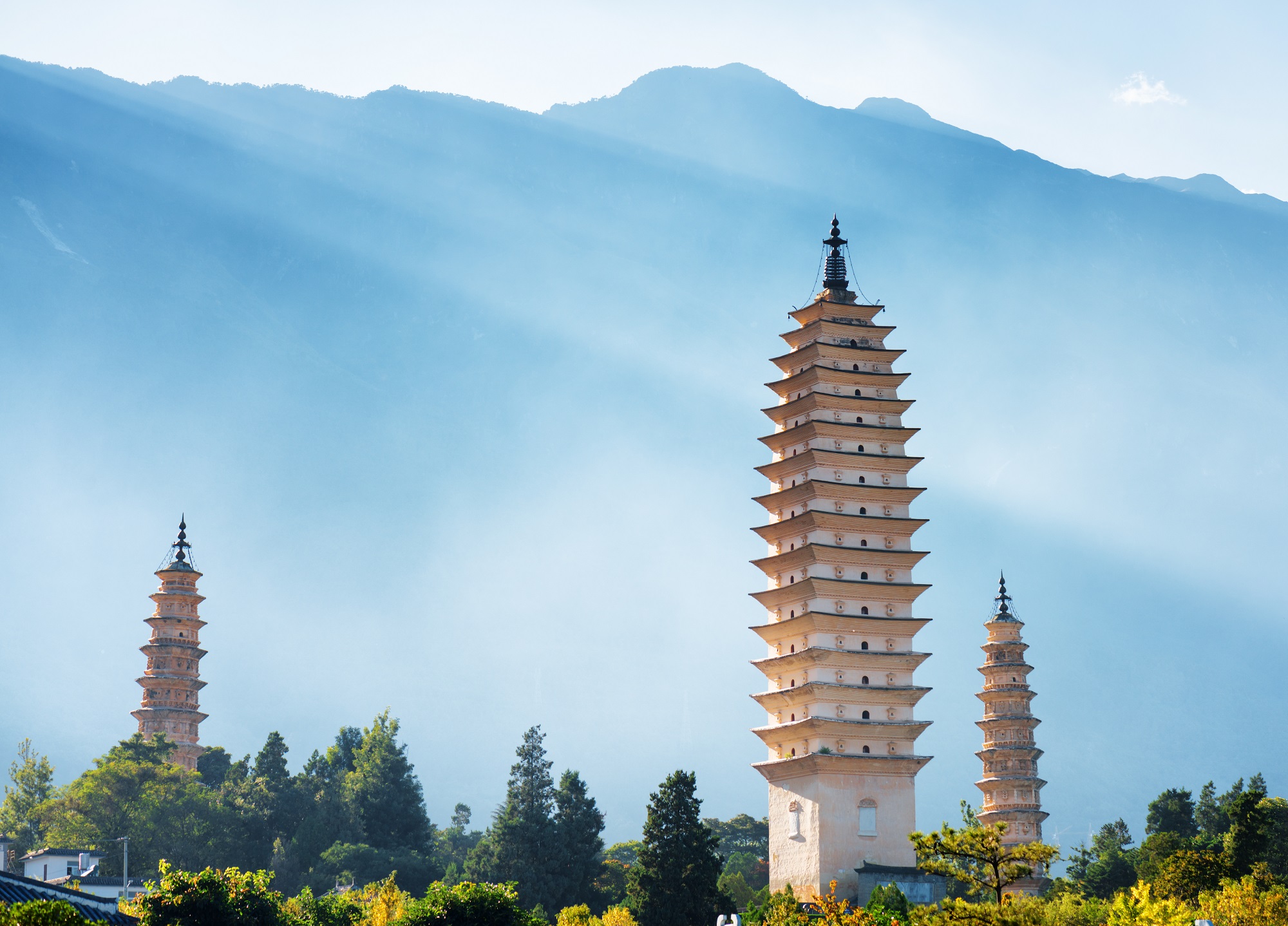 Les trois pagodes du temple de Chongsheng à Dali