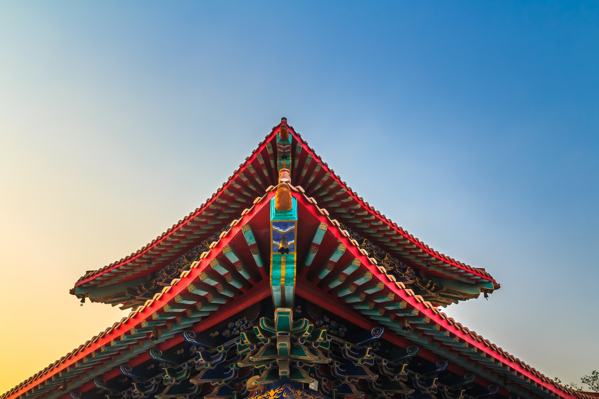 Toiture d'un temple chinois