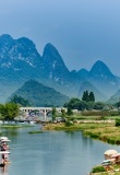 Rivière Li entre Guilin et Yangshuo dans la province du Guangxi en Chine