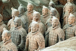 Armée de terre cuite près de la ville de Xian, Chine