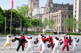 Tai Chi sur la Bund, Shanghai